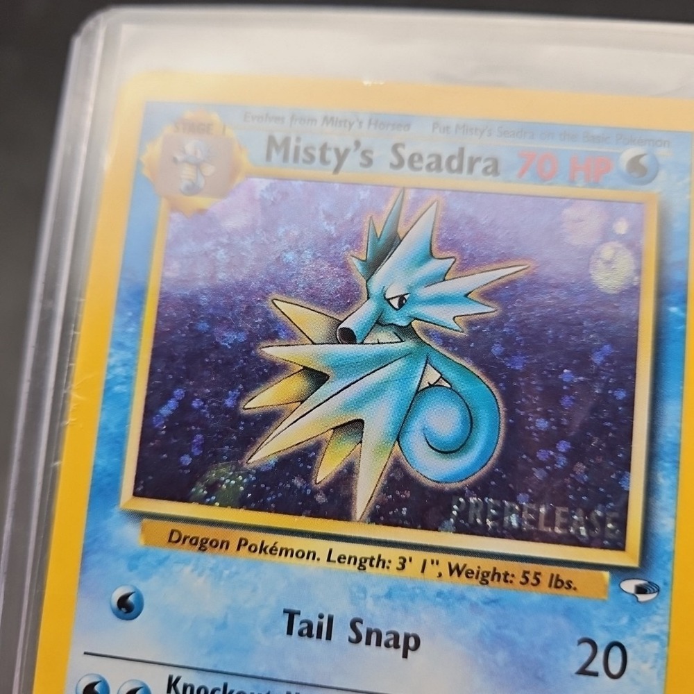 PRERELEASE Misty's Seadra 9/132 Rare Holo Pokemon Card WoTC PROMO - Picture 2 of 5